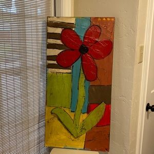 Acrylic Original Red Flower Painting
